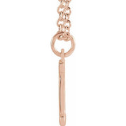 14K Rose Initial I Dangle 16" Necklace