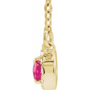 14K Yellow 5x3 mm Natural Pink Tourmaline & .05 CTW Natural Diamond 16" Necklace