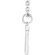 14K White Initial J Dangle 16" Necklace