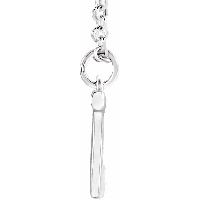 14K White Initial J Dangle 16" Necklace