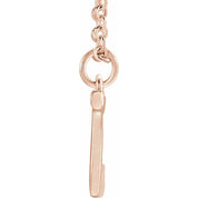 14K Rose Initial J Dangle 16" Necklace