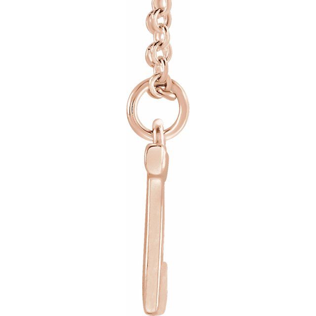14K Rose Initial J Dangle 16" Necklace