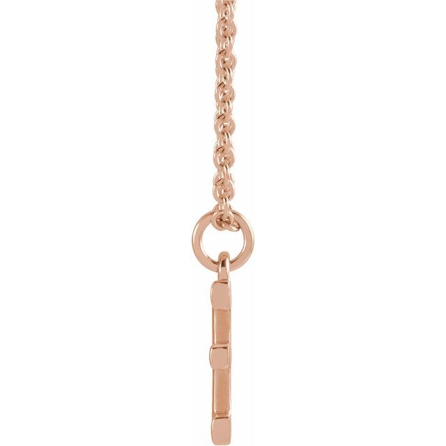 14K Rose Initial E Dangle 18" Necklace