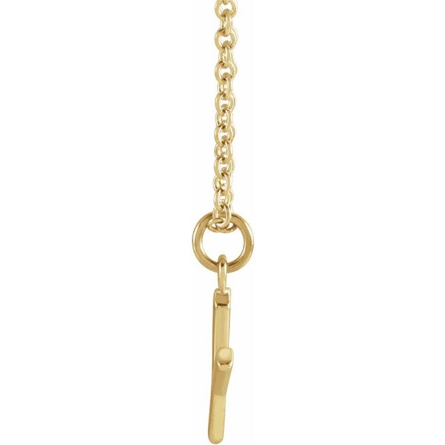18K Yellow Gold-Plated Sterling Silver Initial Y  Dangle 16" Necklace