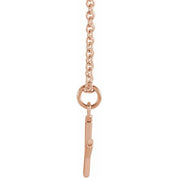 14K Rose Initial Y Dangle 16" Necklace