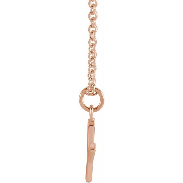 14K Rose Initial Y Dangle 16" Necklace
