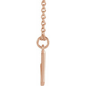 14K Rose Initial V Dangle 16" Necklace