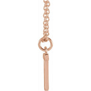 14K Rose Initial T Dangle 16" Necklace