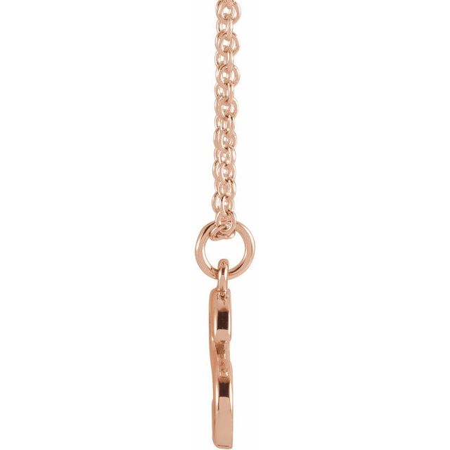 14K Rose Initial S Dangle 16" Necklace