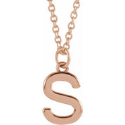 14K Rose Initial S Dangle 16" Necklace