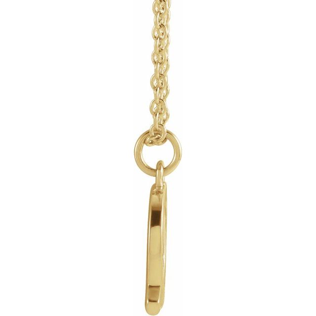 18K Yellow Gold-Plated Sterling Silver Initial Q  Dangle 16" Necklace