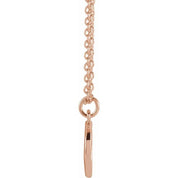 14K Rose Initial O Dangle 16" Necklace