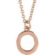 14K Rose Initial O Dangle 18" Necklace
