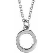 14K White Initial O Dangle 18" Necklace