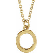 18K Yellow Gold-Plated Sterling Silver Initial O  Dangle 16" Necklace