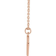 14K Rose Initial N Dangle 16" Necklace