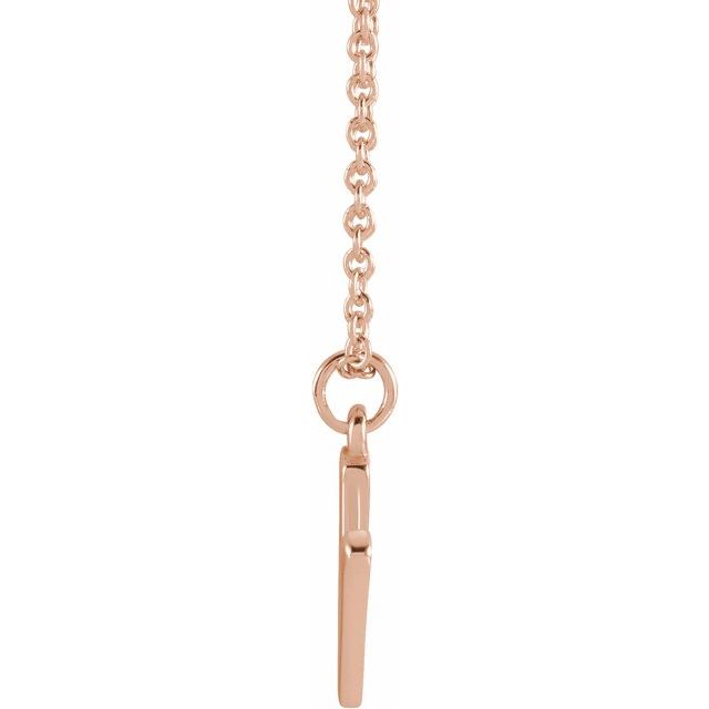 14K Rose Initial N Dangle 18" Necklace