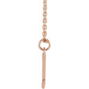 14K Rose Initial L Dangle 16" Necklace