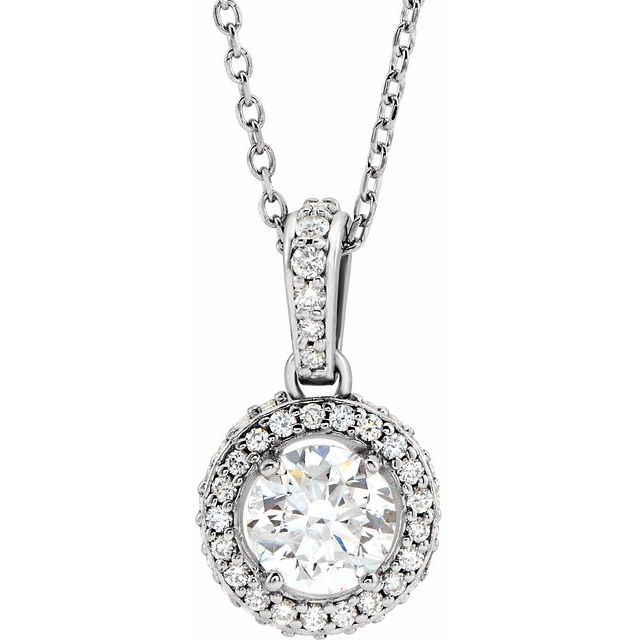 14K White 3/4 CTW Natural Diamond 18" Necklace
