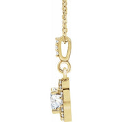14K Yellow 9/10 CTW Natural Diamond Halo-Style 18" Necklace