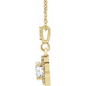 14K Lab-Grown Diamond 18" Necklace with Various Carat Weights in White and Yellow Gold