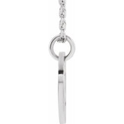 14K White Initial S 16-18" Necklace