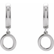 14K Gold Initial Dangle Hinged Huggie Earrings