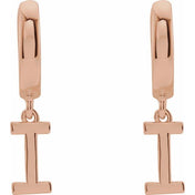 14K Gold Initial Dangle Hinged Huggie Earrings