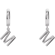 14K Gold Initial Dangle Hinged Huggie Earrings