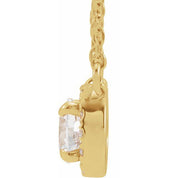 14K Yellow 3 mm Natural White Sapphire & .03 CTW Natural Diamond 16" Necklace