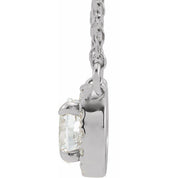 Sterling Silver 3 mm Natural White Sapphire & .03 CTW Natural Diamond 18" Necklace