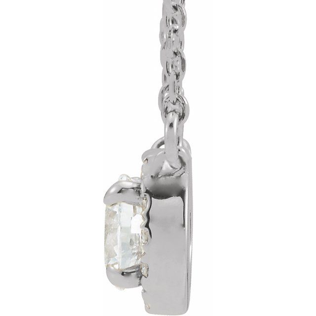 Sterling Silver 3 mm Natural White Sapphire & .03 CTW Natural Diamond 18" Necklace