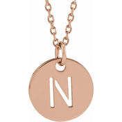 18K Rose Gold-Plated Sterling Silver Initial N 16-18" Necklace