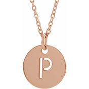 18K Rose Gold-Plated Sterling Silver Initial P 16-18" Necklace