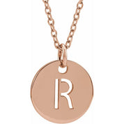 14K Rose Initial R 16-18" Necklace