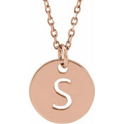 18K Rose Gold-Plated Sterling Silver Initial S 16-18" Necklace