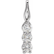 14K White 1 CTW Lab-Grown Diamond Three-Stone Pendant