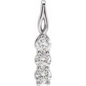 14K White 1/2 CTW Lab-Grown Diamond Three-Stone Pendant