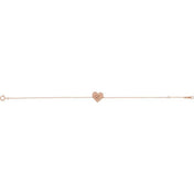 14K Rose Engravable Heart 7-8" Bracelet