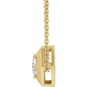 14K Yellow Natural White Sapphire Geometric 16-18" Necklace