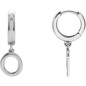 14K Gold Initial Dangle Hinged Huggie Earrings