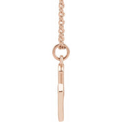 14K Rose Initial M Dangle 16" Necklace