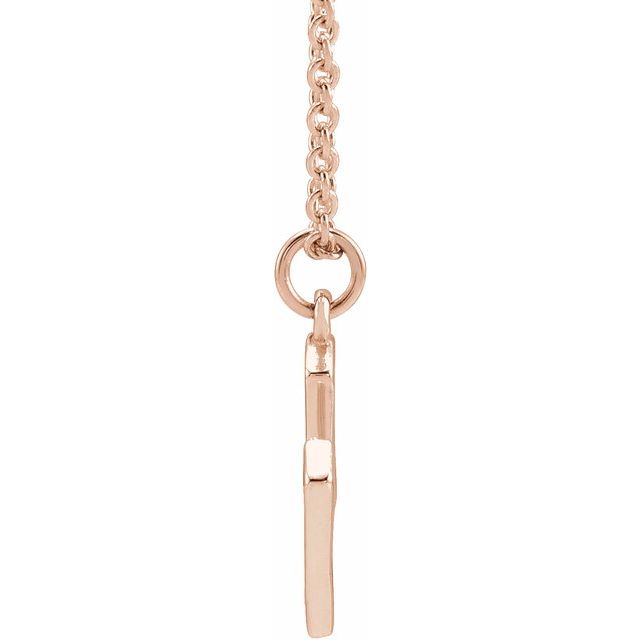 14K Rose Initial M Dangle 16" Necklace