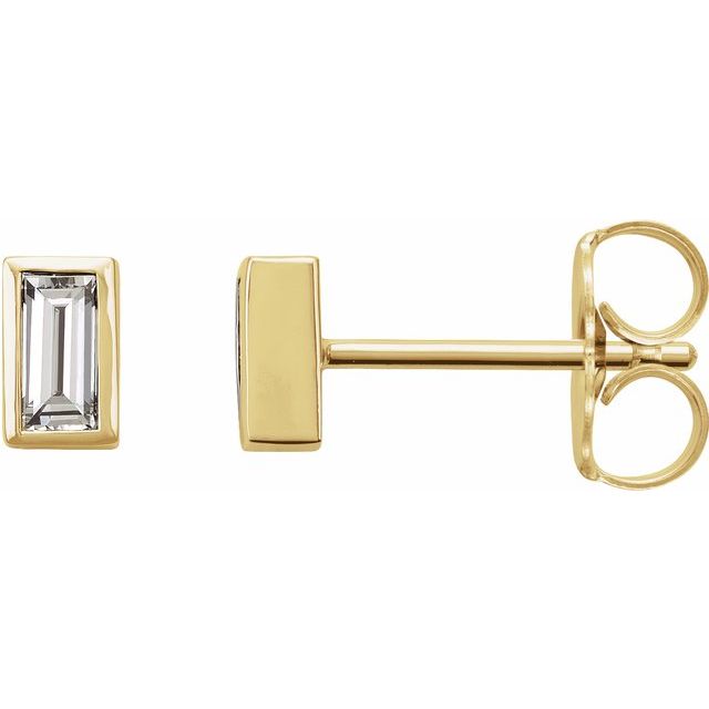14K Yellow Gold 1/5 CTW Natural Diamond Bezel-Set Earrings - Perfect for Any Occasion