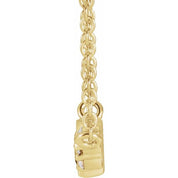 14K Yellow Lab-Grown Ruby & .03 CTW Natural Diamond 18" Necklace
