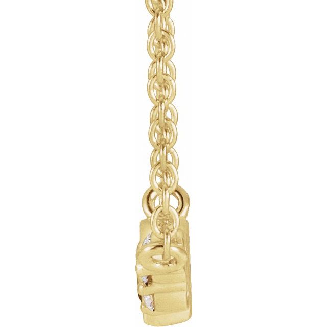 14K Yellow Lab-Grown Alexandrite & .03 CTW Natural Diamond 16" Necklace