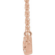 14K Rose Natural Aquamarine & .03 CTW Natural Diamond 16" Necklace