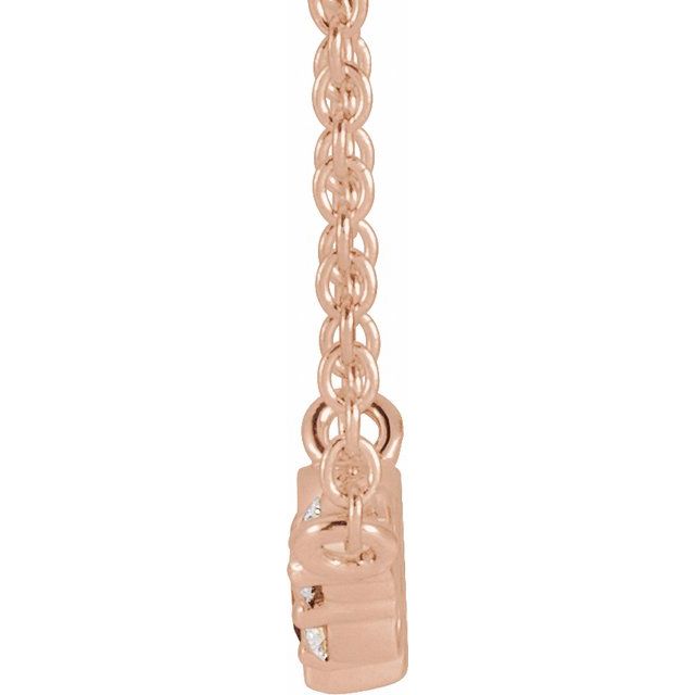 14K Rose Natural Aquamarine & .03 CTW Natural Diamond 16" Necklace