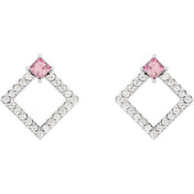 Sterling Silver Natural White Sapphire & 1/3 CTW Natural Diamond Earrings