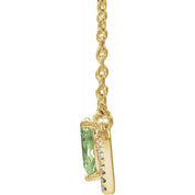 14K Yellow Natural Peridot & .06 CTW Natural Diamond 16" Necklace